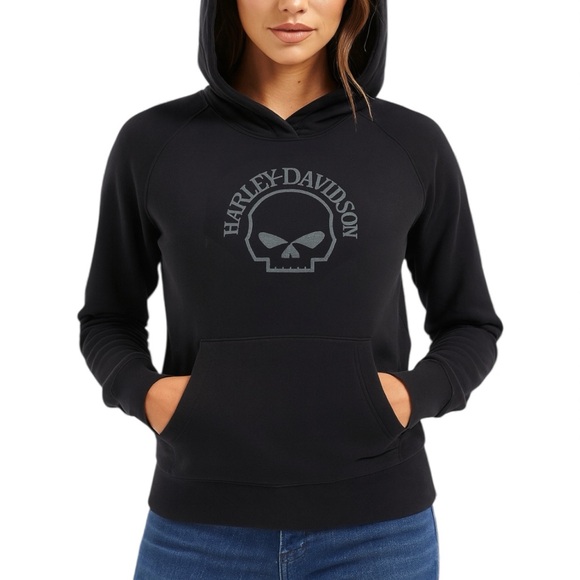Harley-Davidson Tops - Harley-Davidson Willie G Skull Hoodie Women’s Medium Black